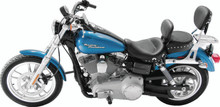 Mustang 06-17 Harley Dyna Wide Touring Solo Seat w/Driver Backrest w/Studs - Black - 79346