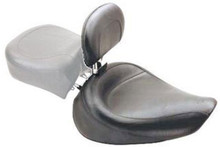 Mustang 91-05 Harley Dyna Wide Touring Solo Seat w/Driver Backrest - Black - 79348