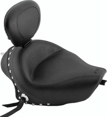 Mustang 04-21 Harley Sportster 3.3 Wide Stud Touring Solo Seat w/Driver Backrest - Black - 79439