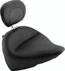 Mustang 00-15 Harley Softail Standard Rear Tire Wide Touring Solo Seat w/Driver Backrest - Black - 79487