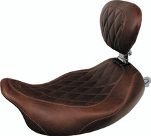 Mustang 97-07 Harley Rd King,06-07 Str Glide,00-05 Eagle Wide Tripper Solo Seat - Brown - 79811