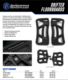 Performance Machine Floorboard Assembly Passenger Drifter - Black Ops - 0036-1026-SMB