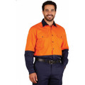 Hi-Vis two tone Cool-Breeze L/S cotton work shirt