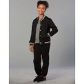 Kid's fleecy trackpants with Zip, Cuffs and knee padding