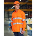 Hi Vis Cool-Breeze Closed Front L/S Shirt (Perforated Tape)