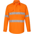 Hi Vis Cool-Breeze Closed Front L/S Shirt (Perforated Tape)