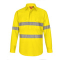 Hi Vis Cool-Breeze Closed Front L/S Shirt (Perforated Tape)