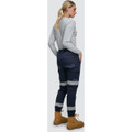 Cotton Stretch Drill Cuffed Work Pants With Tapes