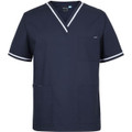 JB's Contrast Unisex Scrubs Top Navy/Aqua