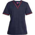 JB's Contrast Ladies Scrubs Top Navy/Aqua
