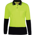 JB's Ladies Hv L/S Comfort Polo Lime/Navy