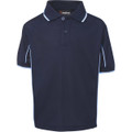 Podium Kids S/S Piping Polo Navy/White