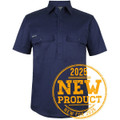 JB's S/S 150 G Stretch Close Front Work Shirt Navy