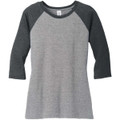 District Made Ladies Perfect Tri 3/4-Sleeve Raglan