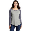 Sport-Tek  Ladies PosiCharge  Long Sleeve Tri-Blend Wicking Scoop Neck Raglan Tee