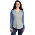 Sport-Tek  Ladies PosiCharge  Long Sleeve Tri-Blend Wicking Scoop Neck Raglan Tee
