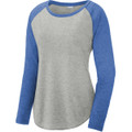 Sport-Tek  Ladies PosiCharge  Long Sleeve Tri-Blend Wicking Scoop Neck Raglan Tee