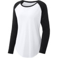 Sport-Tek  Ladies PosiCharge  Long Sleeve Tri-Blend Wicking Scoop Neck Raglan Tee