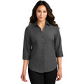 Port Authority Ladies 3/4-Sleeve Carefree Poplin Shirt