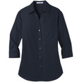 Port Authority Ladies 3/4-Sleeve Carefree Poplin Shirt