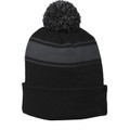 Sport-Tek Stripe Pom Pom Beanie