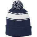 Sport-Tek Stripe Pom Pom Beanie