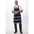 Navy Butcher Stripe Bib Apron