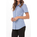 Modern Gingham Women's Short Sleeve Dress Shirt