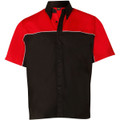 Men's tri-color poly/cotton twill shirt white piping