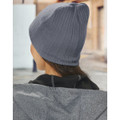 Acrylic knit beanie with cable row feature