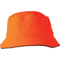 Pique mesh with sandwich trim bucket hat
