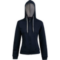 Ladies' Full Zip Contrast Fleece Hoodie