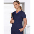 Ladies' Contrast Colour S/S Scrub Top