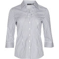 Women's Sateen Stripe 3/4 Sleeve Shirt