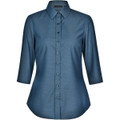 Ladies' Pin Dot Stretch 3/4 Sleeve Shirt