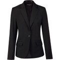 Ladies' Wool Blend Stretch One Button Cropped Jacket