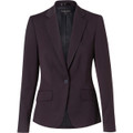 Women's One Button Cropped Jacket in Poly/Viscose Stretch