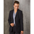 Women's Two Buttons Mid Length Jacket in Poly/Viscose Stretch