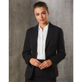 Women's One Button Cropped Jacket in Poly/Viscose Stretch Stripe
