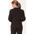 Women's One Button Cropped Jacket in Poly/Viscose Stretch Stripe