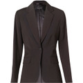 Women's One Button Cropped Jacket in Poly/Viscose Stretch Stripe