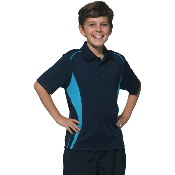 Kids' Cooldry S/S Contrast Interlock Polo