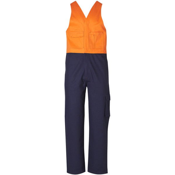 Hi-His Two Tone Men's Cotton Drill Action Back Overall-Stout