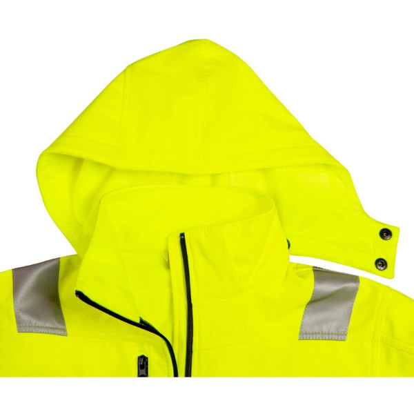 Hi-Vis Softshell Hooded Jacket With 3M Tape