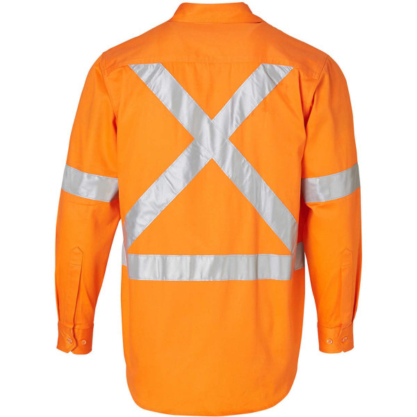 Men's Hi-Vis L/S Drill Shirt With 3M Tapes
