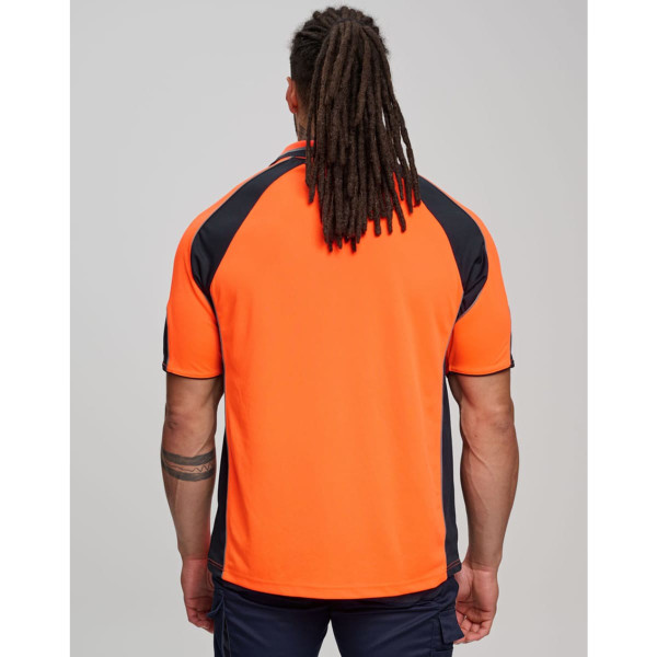 Men's Hi-Vis Cooldry Contrast Polo with Sleeve Panels