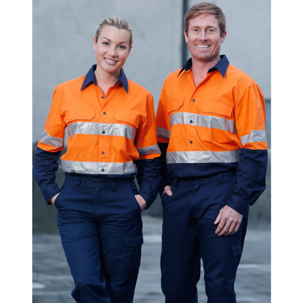 Hi-Vis Cotton Rip-Stop L/S Shirt 3M Tape
