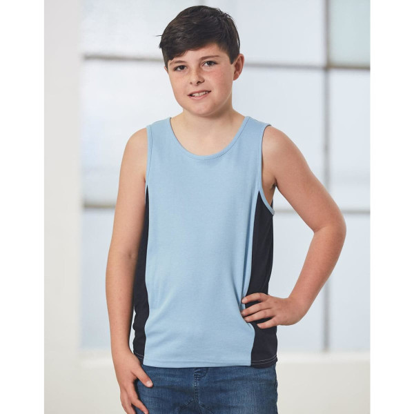 Kid's truedry contrast mesh singlet