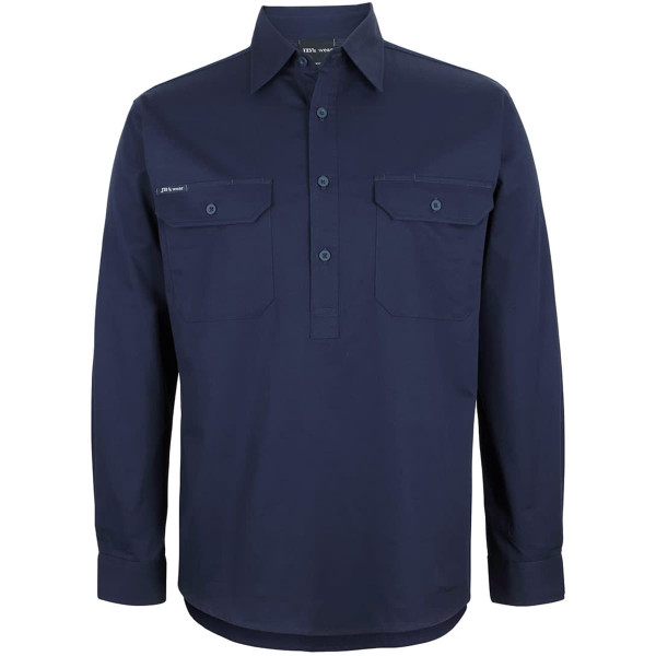 JB's Close Front L/S 150 G Work Shirt Navy