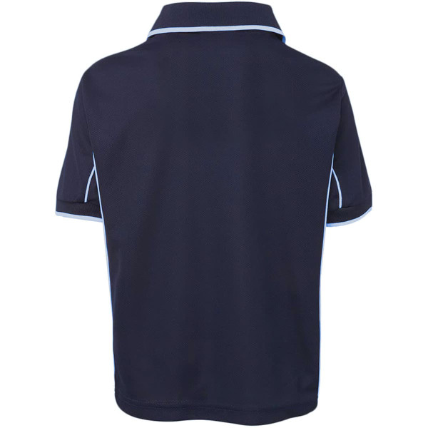 Podium Kids S/S Piping Polo Navy/White